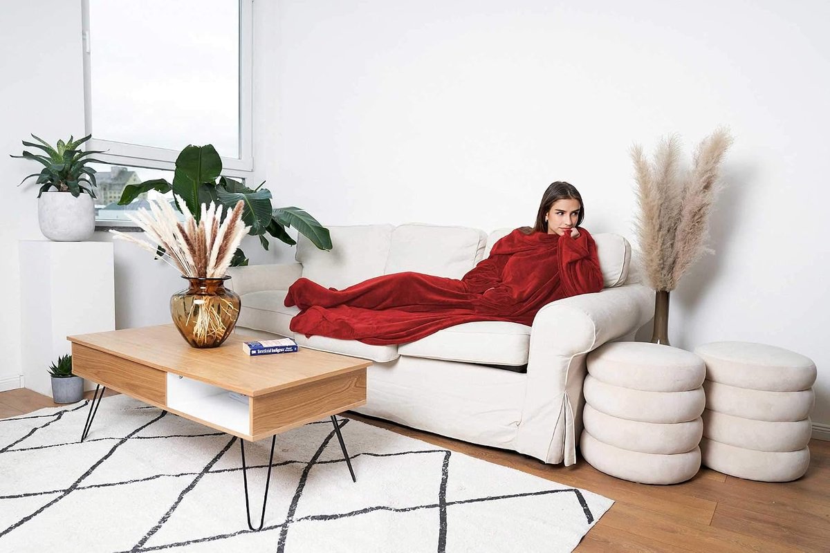 Dekentje met Mouwen 170x200 cm - Lichtgewicht Koraalfleece - Met Telefoonvak - Ideaal voor Thuisgebruik - ShopVlot