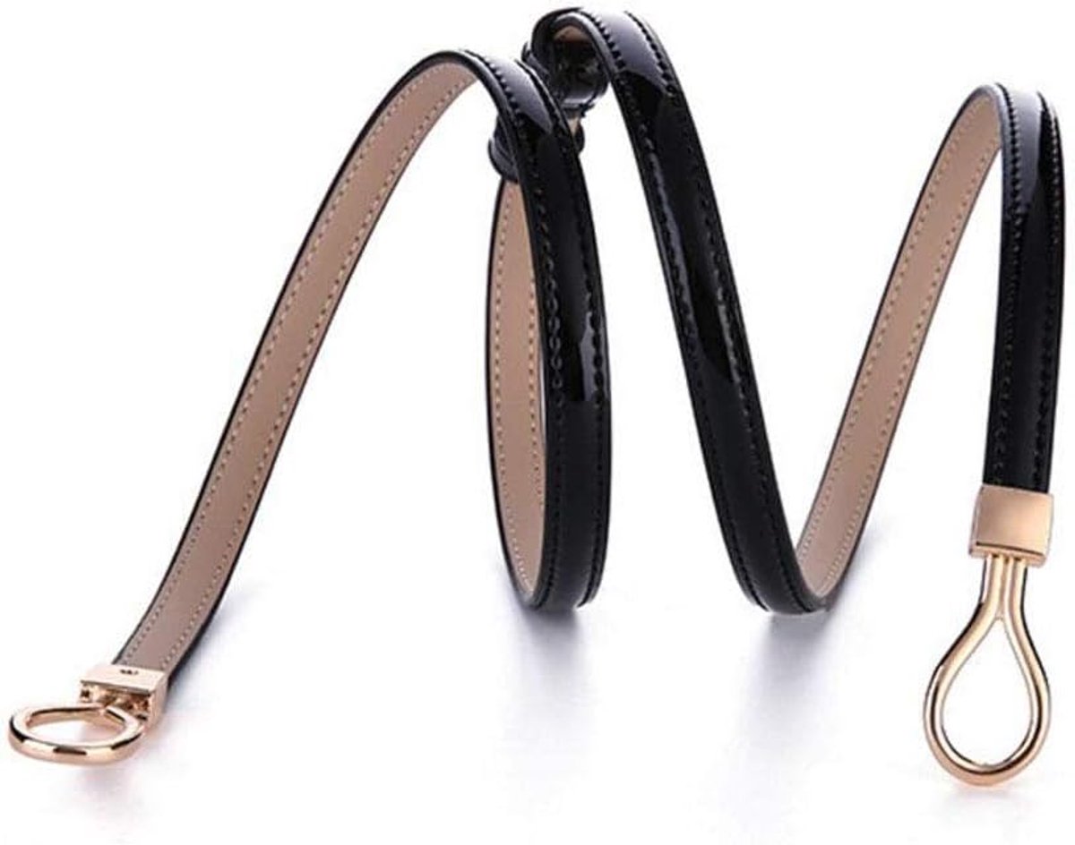 Ladies Thin Waistband Adjustable Strap Girls Leather Strap For Dresses, Black - ShopVlot