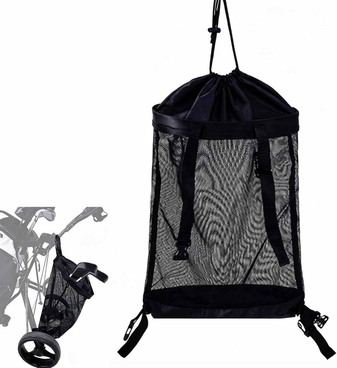 Golfwagen opbergtas 40 x 52 5 cm golftrolley accessoires net organizer tas voor golf push cart golfwagen accessoires - ShopVlot