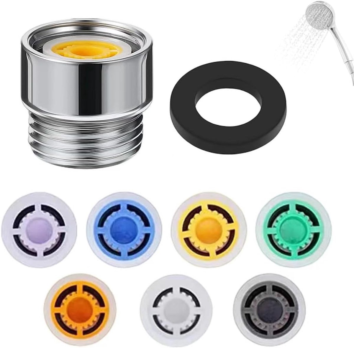 Pack of 9 Flow Limiter, Water Saving Water Saving Flow Limiter, Shower 4L/5L/6L/7L/8L/10L/12L, Suitable for Shower - ShopVlot