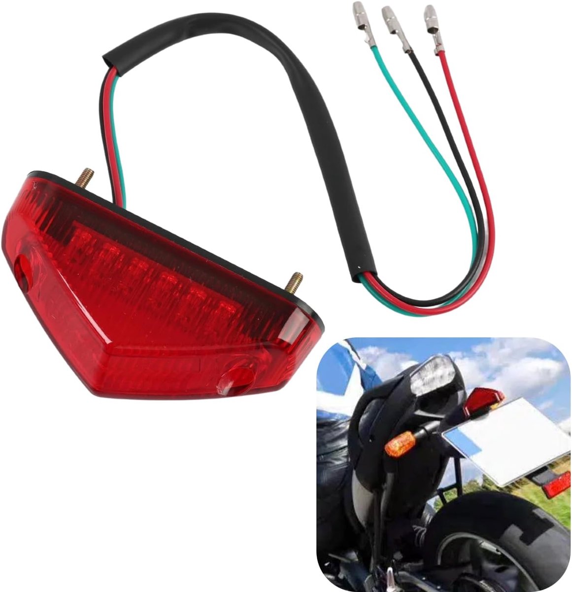 Achterlicht LED 12 V - E-Goedgekeurd - Hoogwaardig ABS - Verhoogde zichtbaarheid voor motor - ShopVlot