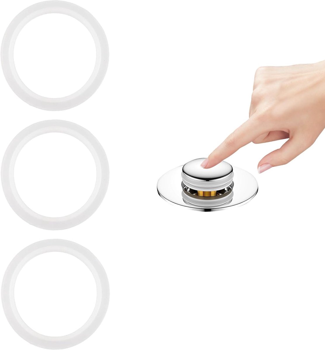 3 stuks vervangende afdichtingen wastafel Ø binnen 29 mm, Ø buiten 37 mm - ShopVlot