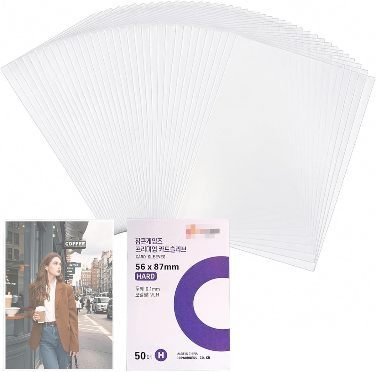 100 stuks fotokaarthoezen, 56 x 87 mm, 200 micron, heldere waterdichte transparante hoezen voor Kpop fotokaarten en - ShopVlot