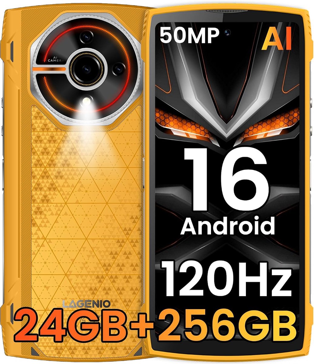 Rugged smartphone 6.7 inch - Android 15 - 24GB+256GB - IP68 waterproof - Perfect voor avontuurlijke gebruikers - ShopVlot