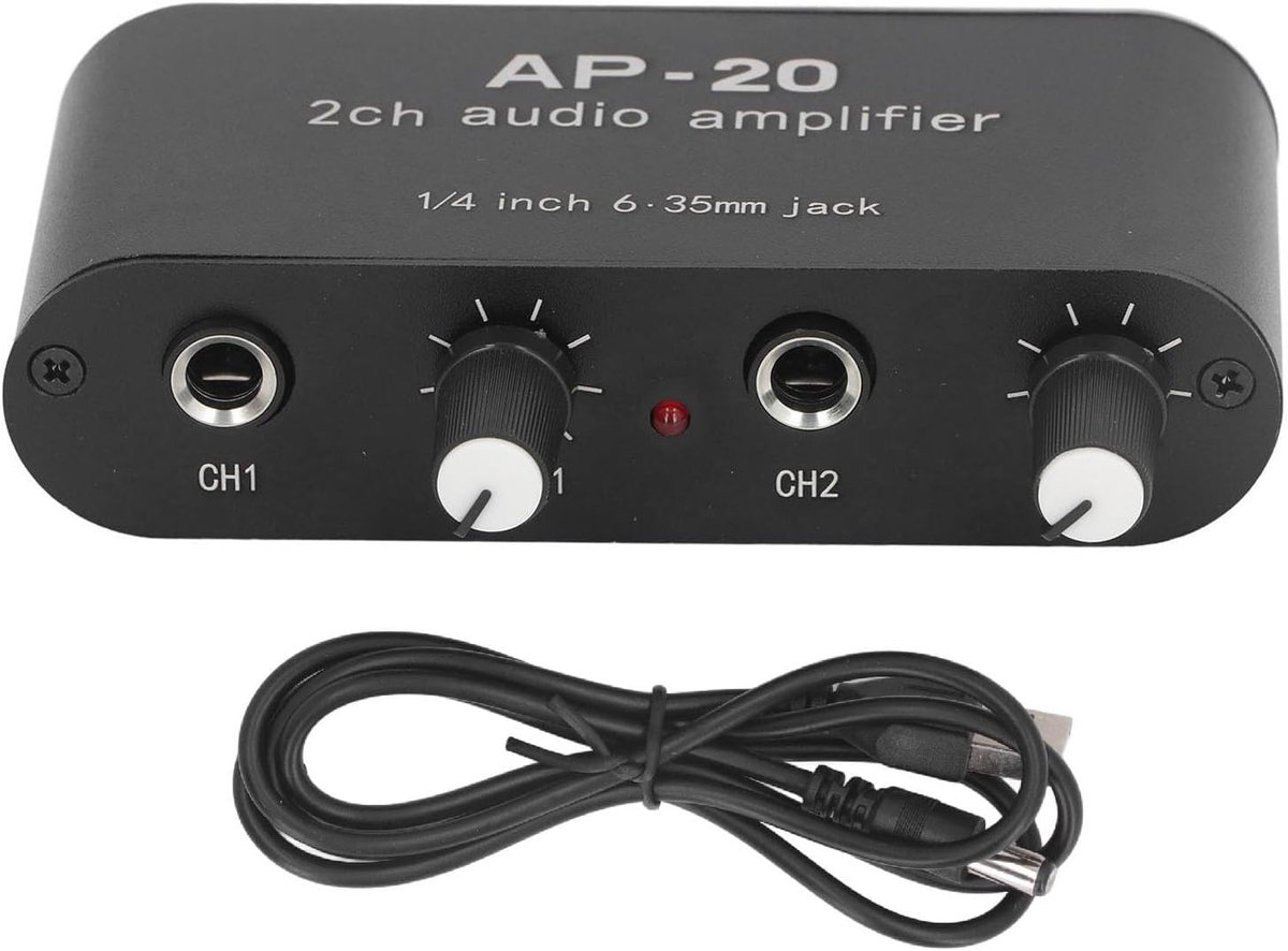 Geluid versterker dual channel - 20dB variabele kracht - voor microfoons en instrumenten - ShopVlot