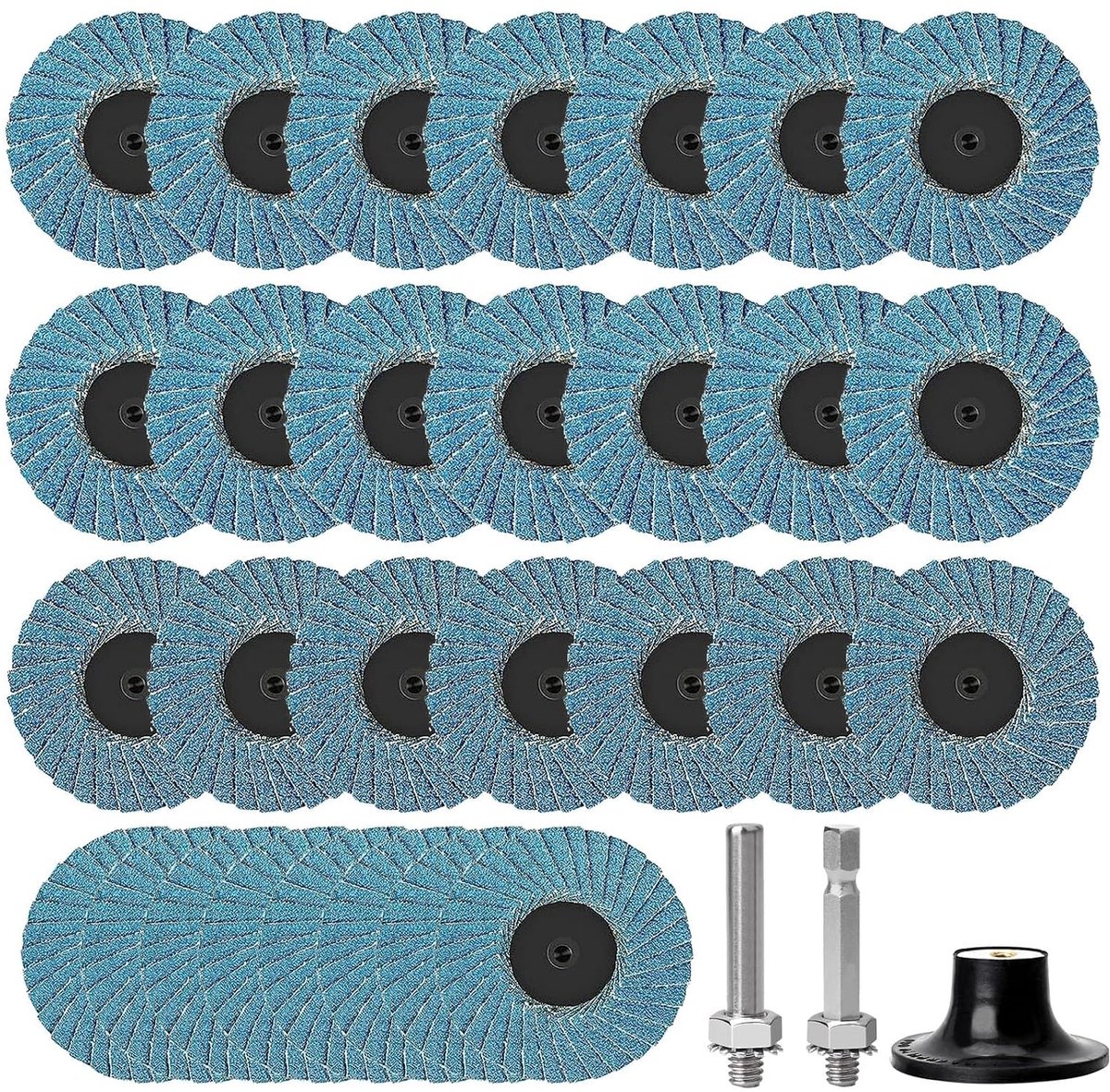 Schuurdiscs 50 mm - 32 stuks - zirconiumoxide - veelzijdig voor metaal en hout - ShopVlot
