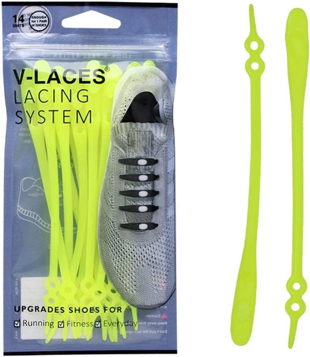 Elastische veters voor kinderen en volwassenen - geel - geen knopen - gemakkelijk aan en uit - ShopVlot