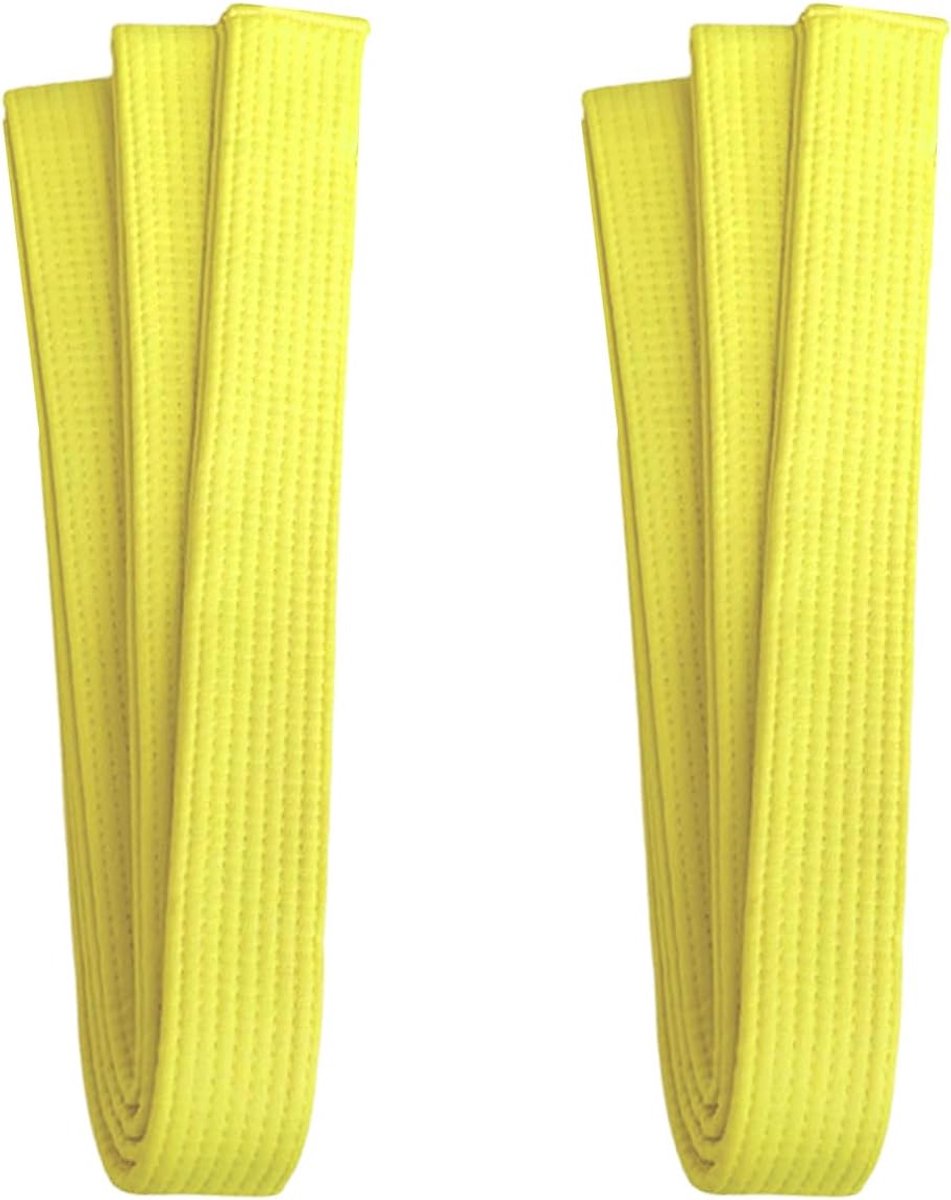 Judo riemen 2 stuks geel - 260 cm polyester - sterk en duurzaam - voor trainingen en wedstrijden - ShopVlot
