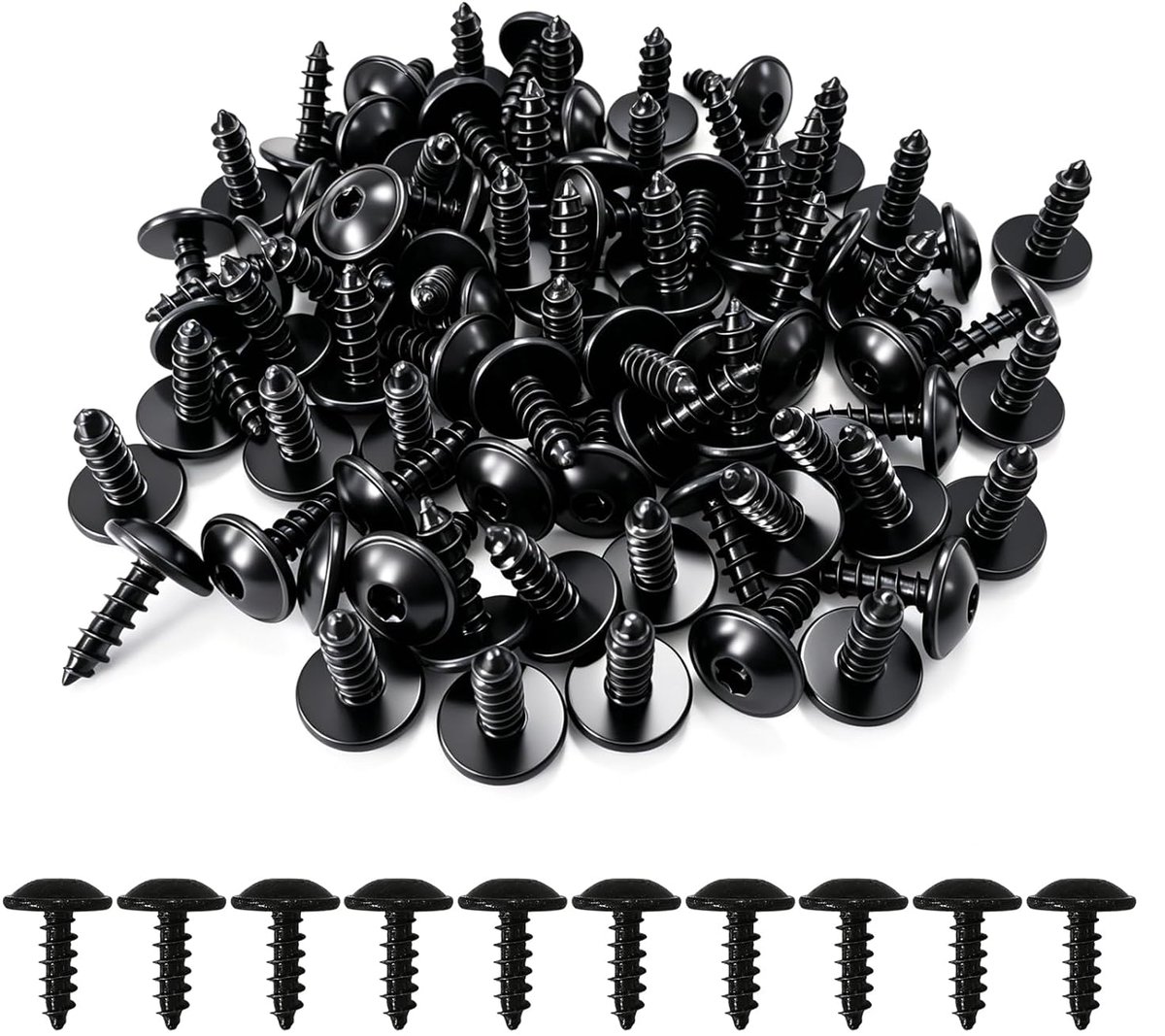 Zelftappende schroeven M5 x 16mm - Hoge sterkte zwart - Roestbestendig - Perfect voor autodeurbekleding - ShopVlot
