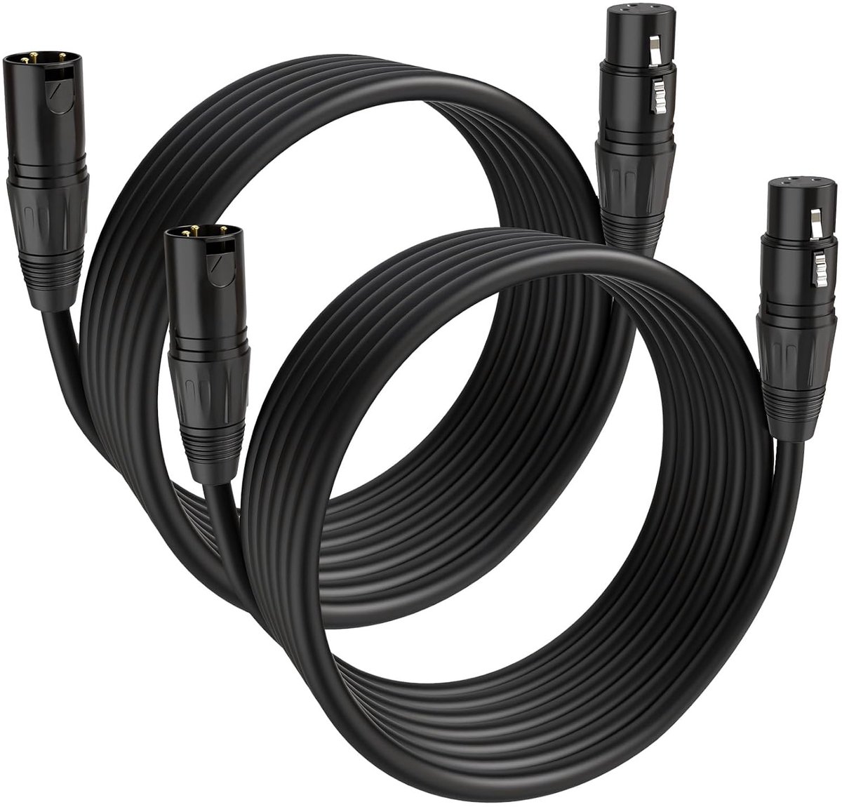 XLR Kabel 200 cm - Male naar Female - 2 Stuks - Ideaal voor Microfoons - ShopVlot