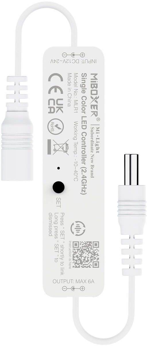 Mini Controller Single Colour - 2.4GHz DC12V-24V - Max 6A Dimmer - Flexibele aansluiting - ShopVlot