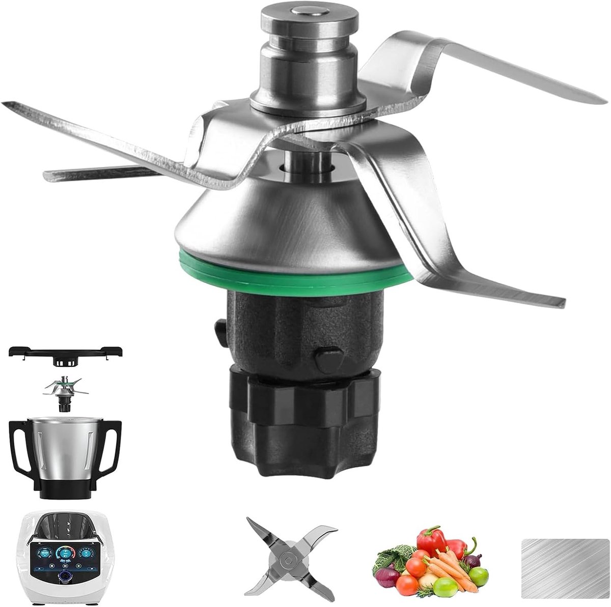 Roestvrijstalen vervangingsmes voor Thermomix TM5 en TM6, geschikt voor blenders, hittebestendig en duurzaam, accessoires voor keukenmachines