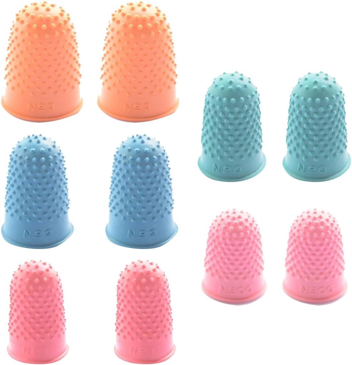 Rubber duimstokjes pack van 10 - met studdesign - verbeterde grip - ideaal voor kantoor en creatief gebruik - ShopVlot