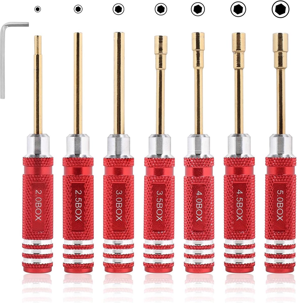 Hex schroevendraaierset 7-delig - Precisie staal - Geschikt voor RC modellen - Ideaal voor hobbyisten - ShopVlot