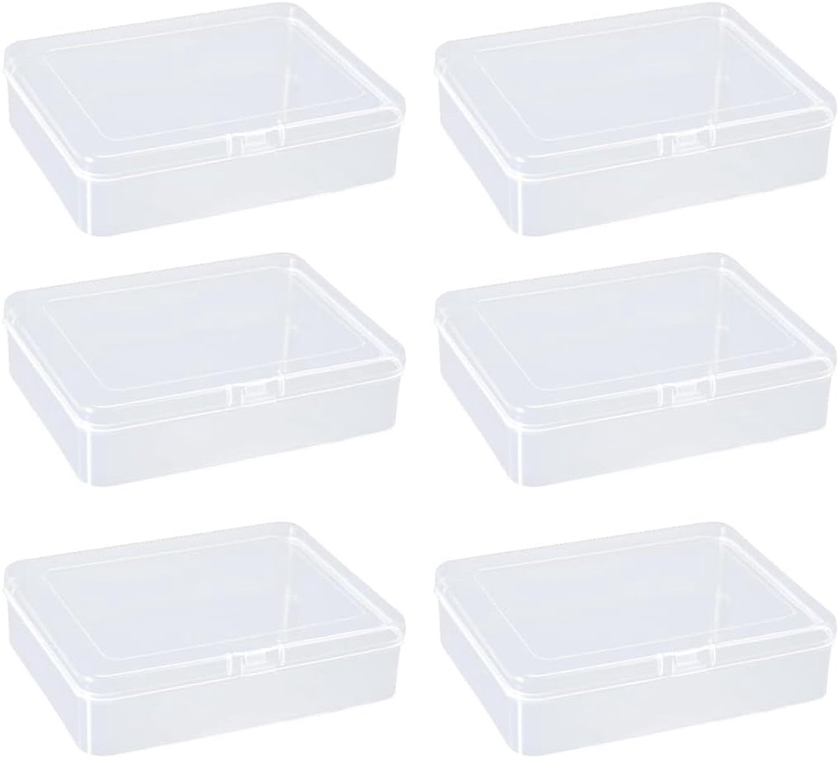 Kunststof opbergdozen 9 stuks - transparant - 10,5 x 7,5 x 2,5 cm - ideaal voor kralen en handwerk - ShopVlot