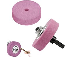Ronde slijpsteen korrel 100 met adapter - precisie slijpwiel voor RVS - ideaal voor metaalbewerking - ShopVlot