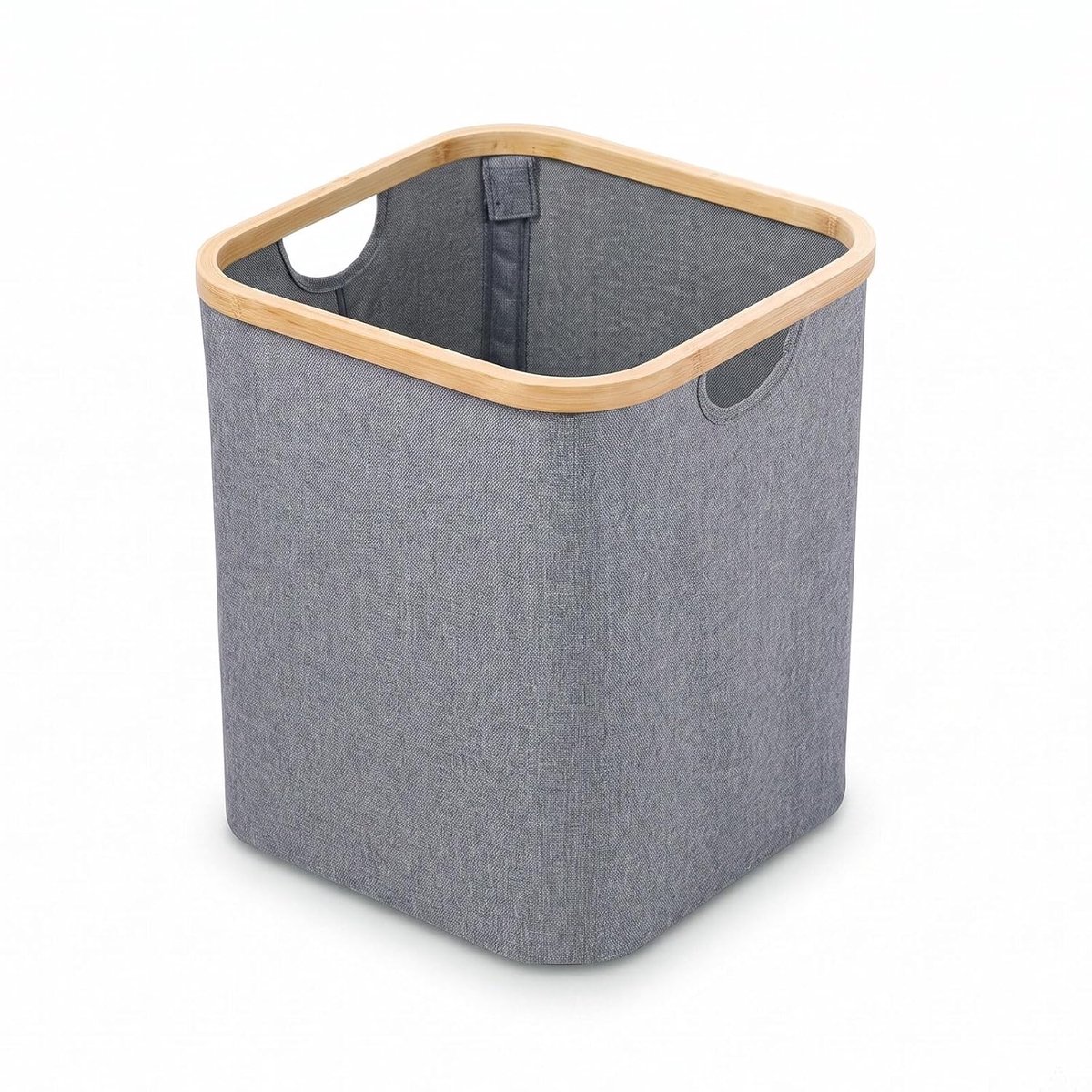 Prullenbak kantoor - vierkant - bamboe en Oxford-stof - ecologisch en duurzaam design - ShopVlot