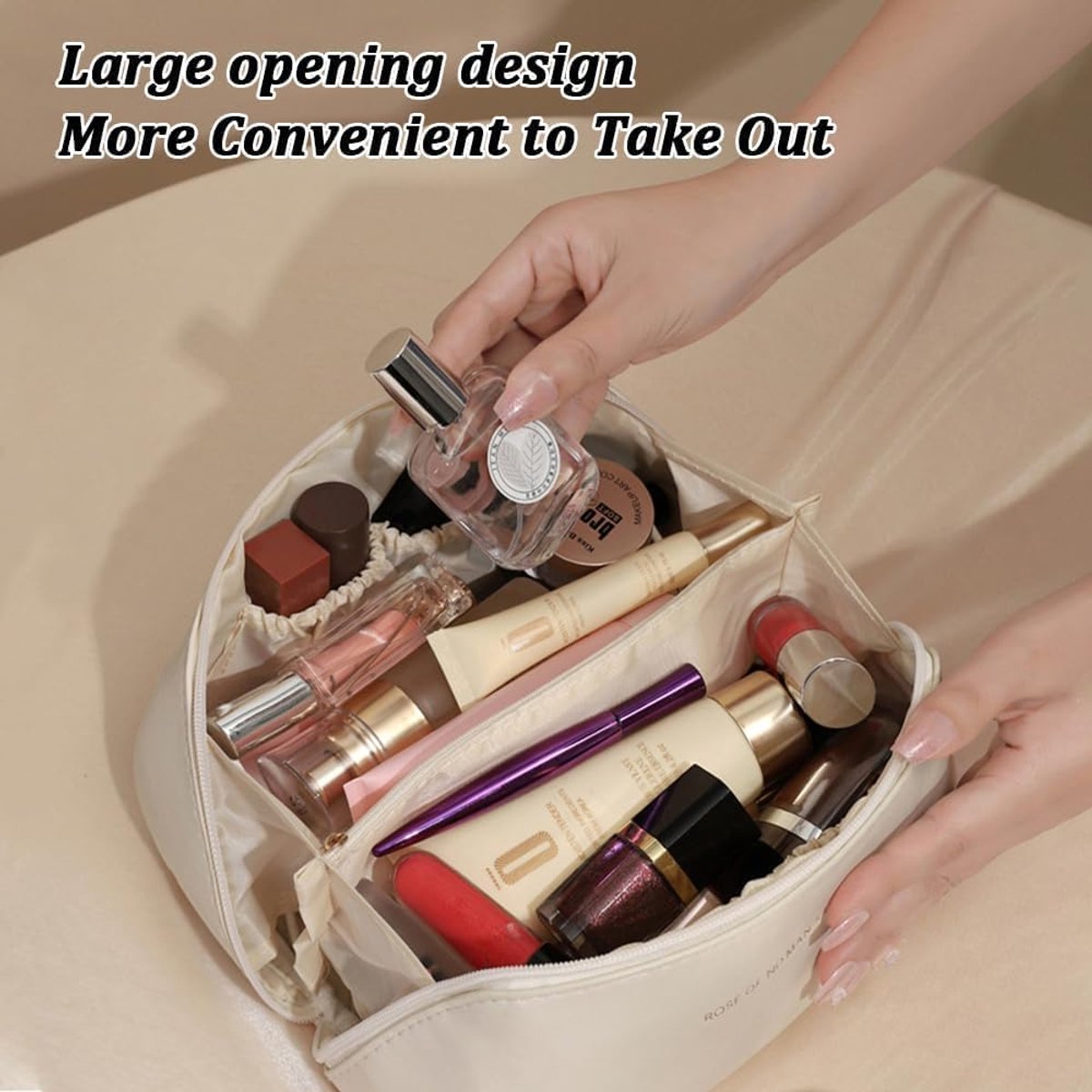 Cosmetic Bag grote capaciteit - PU leer - elegant design - perfect voor reizen - ShopVlot