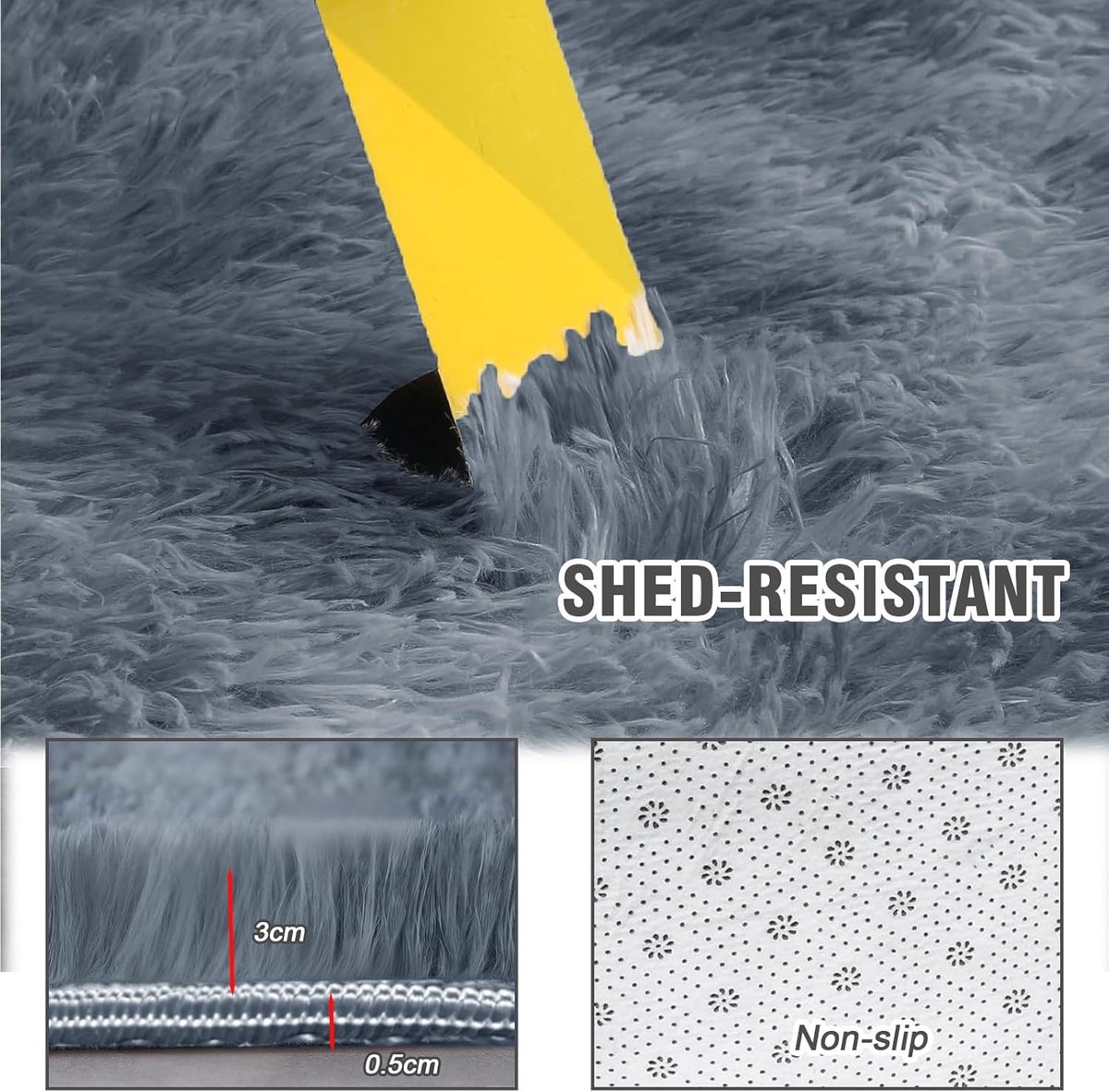 Vloerkleed 120 x 160 cm - Zacht en Fluffy - Antislip - Ideaal voor Woonkamer en Slaapkamer - ShopVlot