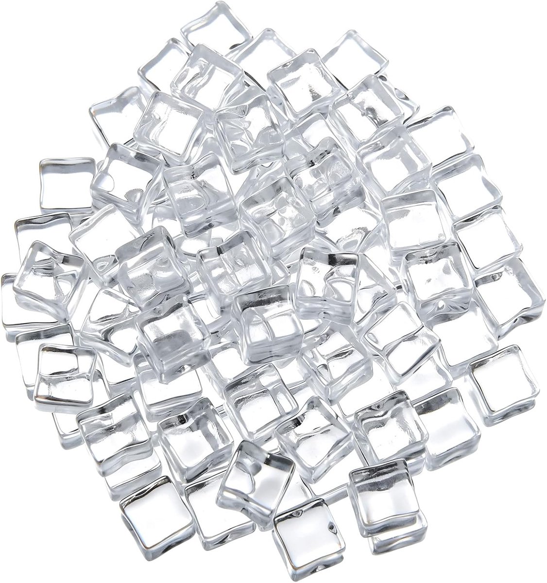 Fake ijsblokjes 100pcs - 12mm helder plastic - realistische decoratie - perfect voor vazen - ShopVlot