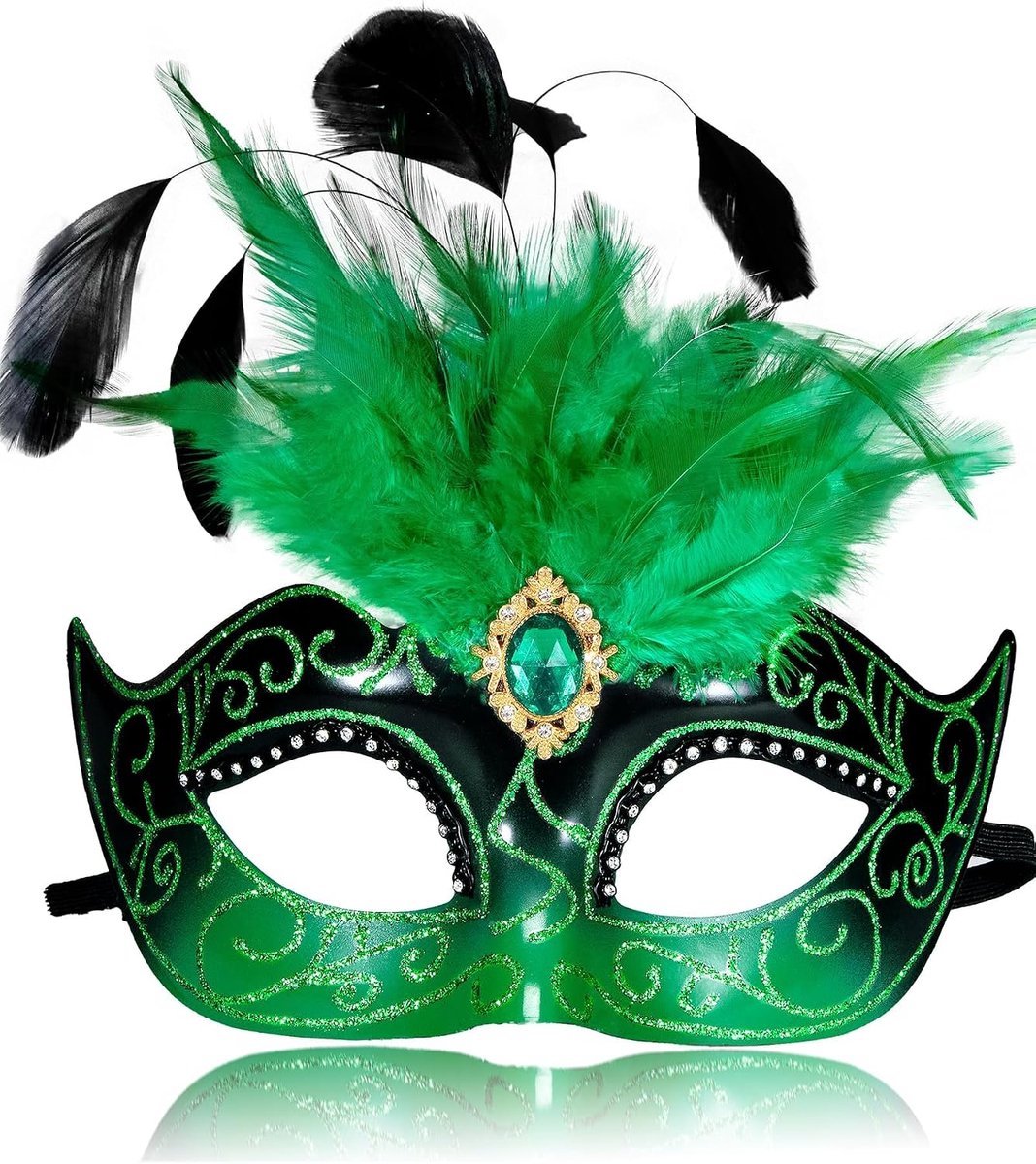 Venetiaans masker dames - veren - perfect voor carnaval, bal of prom - ShopVlot