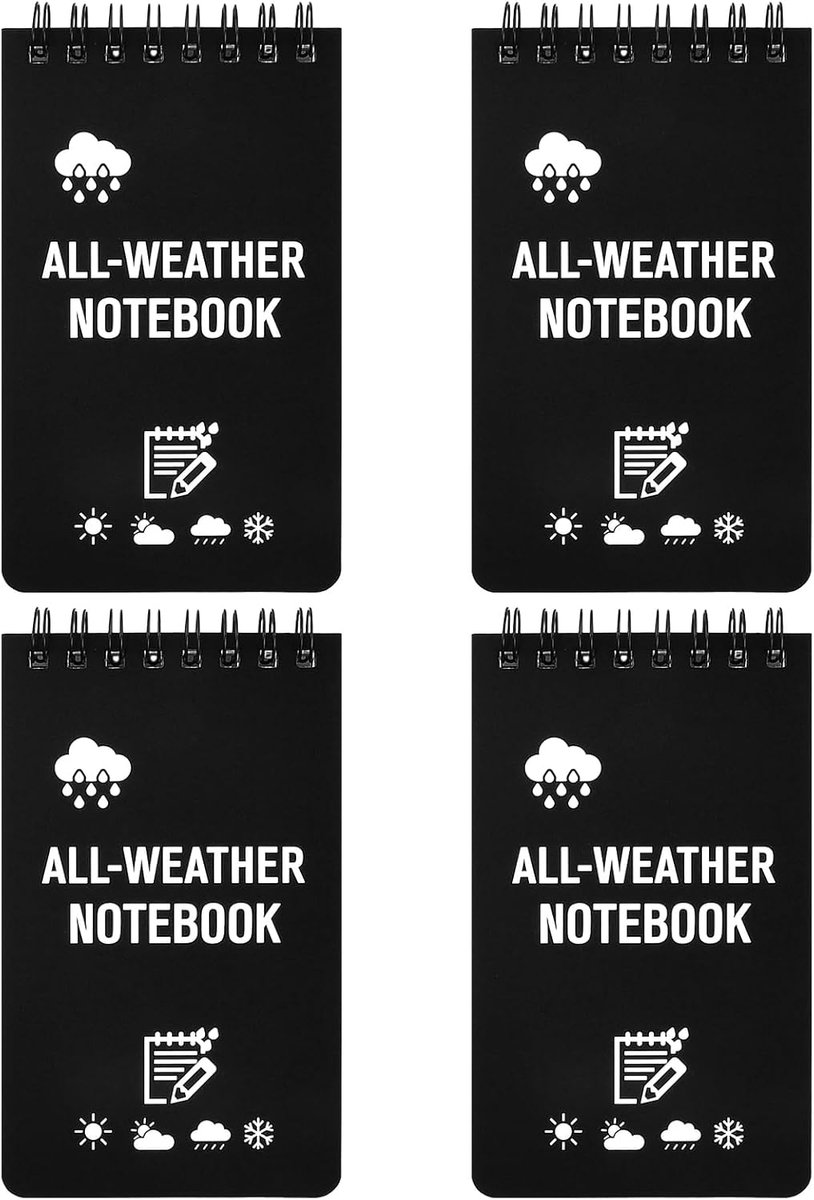 Waterdichte notitieboekjes 3 x 12 cm - mini notitieboek met spiraalbinding - 400 pagina's voor buitengebruik - ShopVlot