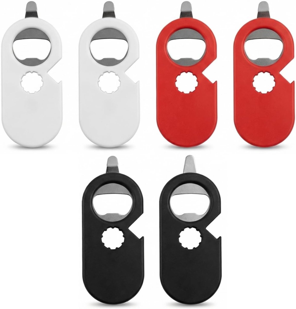 blikopenerset 6 stuks - 5-in-1 multifunctioneel - draagbaar en magnetisch - ideaal voor thuis en camping - ShopVlot