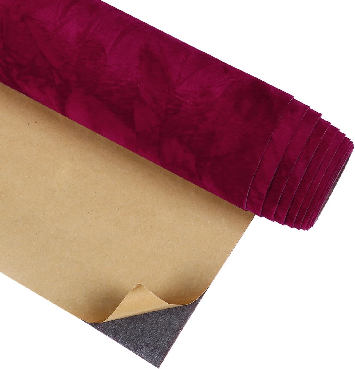 CRE8TIVE Dark Red Felt Self-Adhesive Wallpaper Bedroom Adhesive Felt Red Velvet Adhesive Film Furniture Worktop Foil - ShopVlot