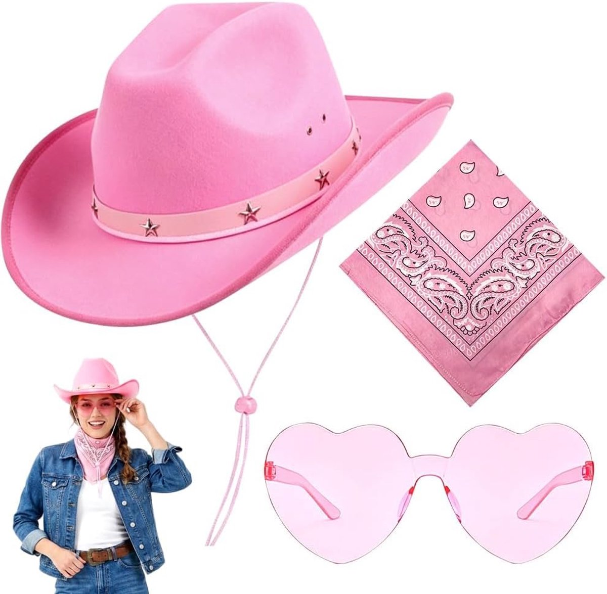 Cowboyhoeden, Cowboykostuum Accessoires Hoed Bandana's Zonnebrillen Westernkledingaccessoires Cowboyhoeden - ShopVlot
