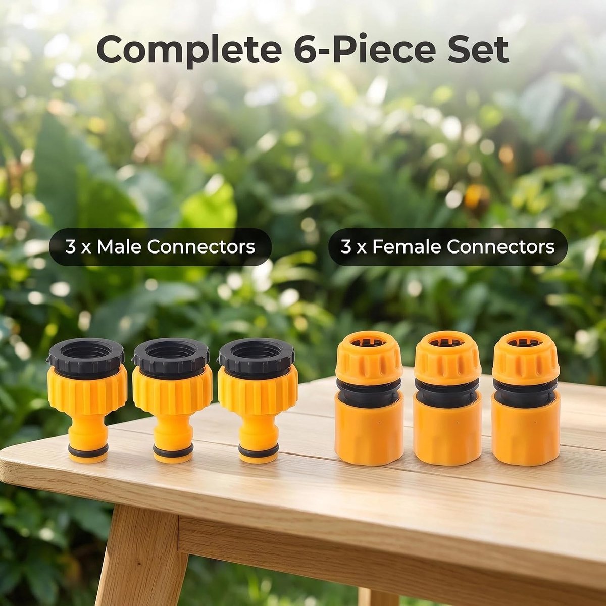 Uni-Fine 2 paar 1/2 inch & 3/4 inch 2-in-1 tuinslang snelkoppeling - ShopVlot