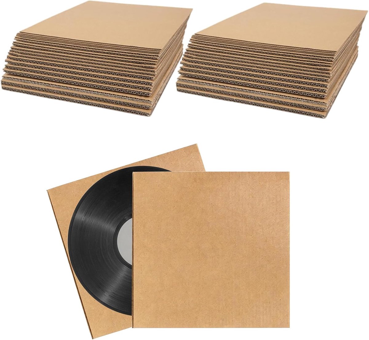 100 stuks beschermpads voor vinylplaten van 18,5 x 18,5 cm - Geschikt voor vinylplaten van 17,8 cm (7 inch) van - ShopVlot