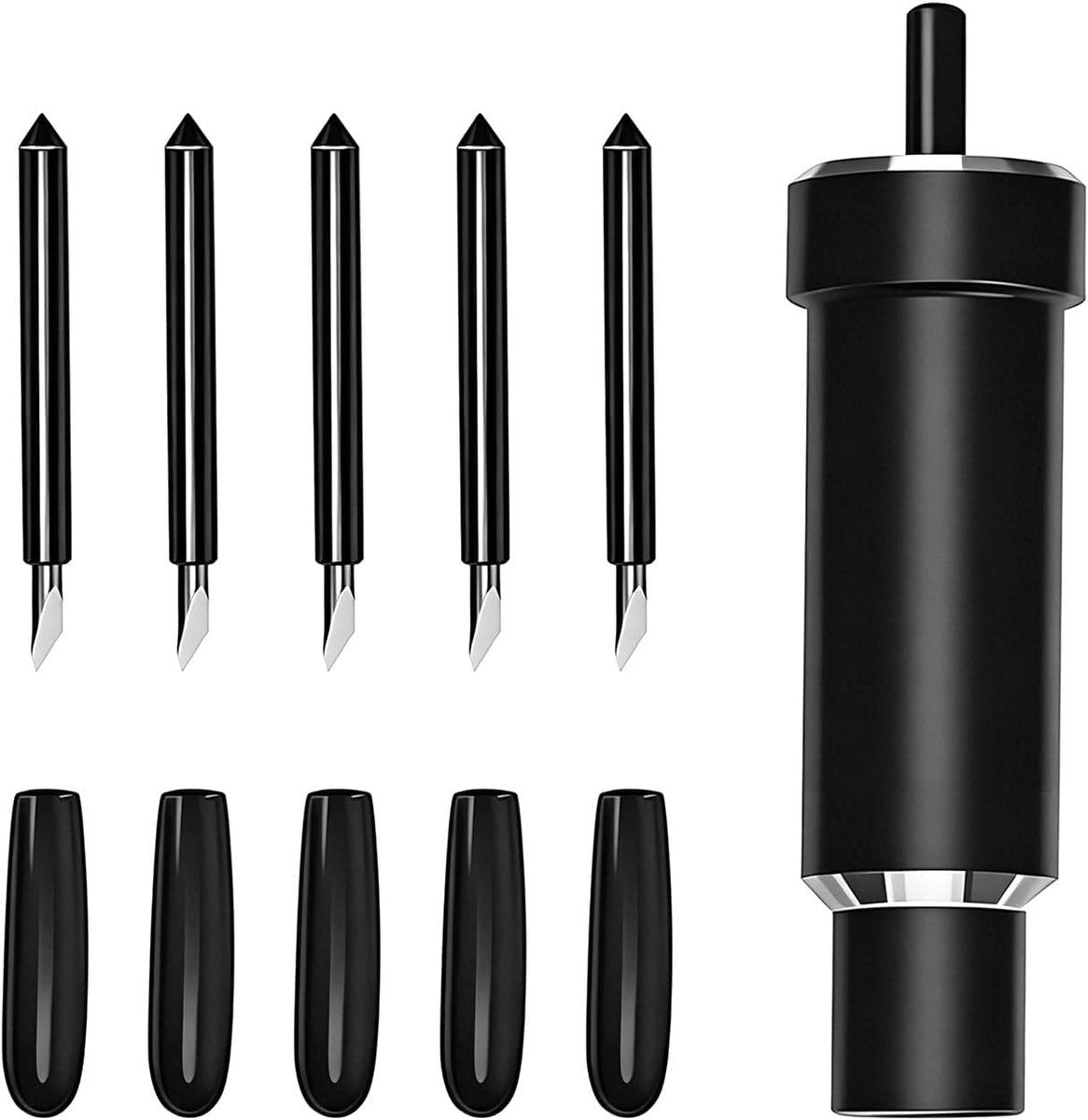 Professionele Accessoireset met 5 Deep Point Snijbladen + Houder, Compatibel met Snijmachines Serie One/Air/2/3/4 - ShopVlot