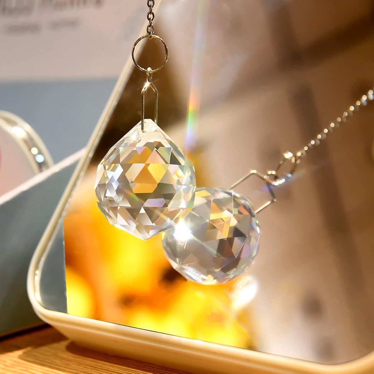 MerryNine Clear Crystal Ball Prism Sun Shine Catcher Rainbow Pendants Maker, Hanging Crystal Prisms For Windows, For - ShopVlot