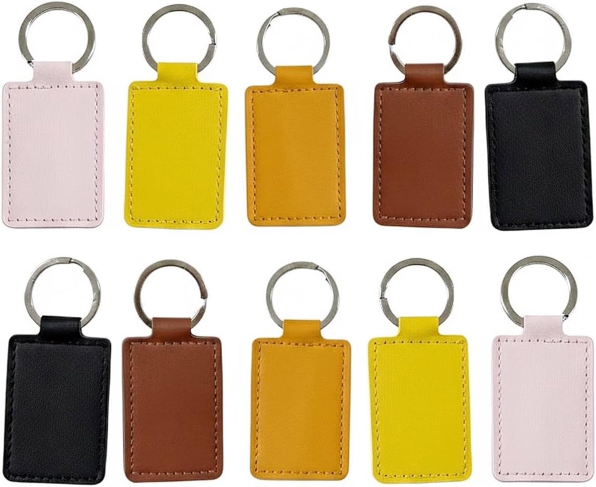 10 Pieces DIY Keychains for Laser Engravers, Leather Keychain Blanks, Leather Blanks Laser Engraving, Personalized - ShopVlot