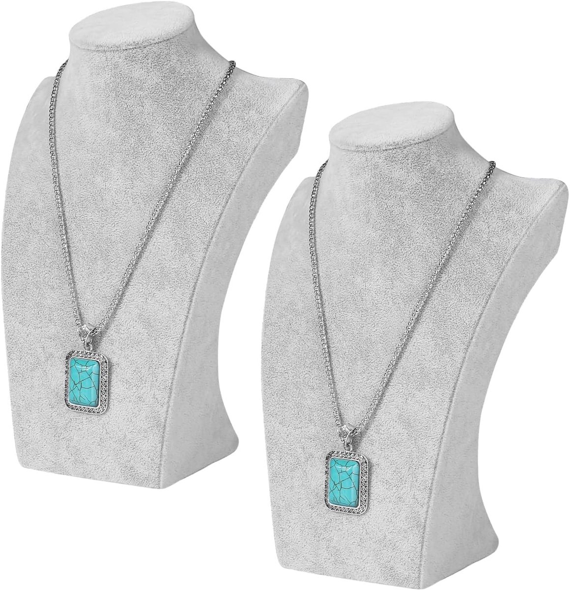 Flexzion Velvet 3D Necklace Jewelry Display Buststand [2 Packs] - ShopVlot