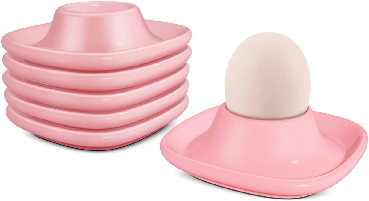 Flexzion Egg Cups for Soft Boiled Eggs - Set of 6 Ceramic Egg Holders - ShopVlot