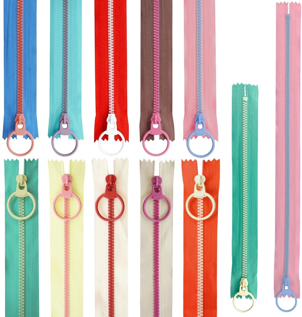 Solidchoice - 20 Stuks Hars Ritssluitingen in Diverse Kleuren voor Naaien en Handwerk