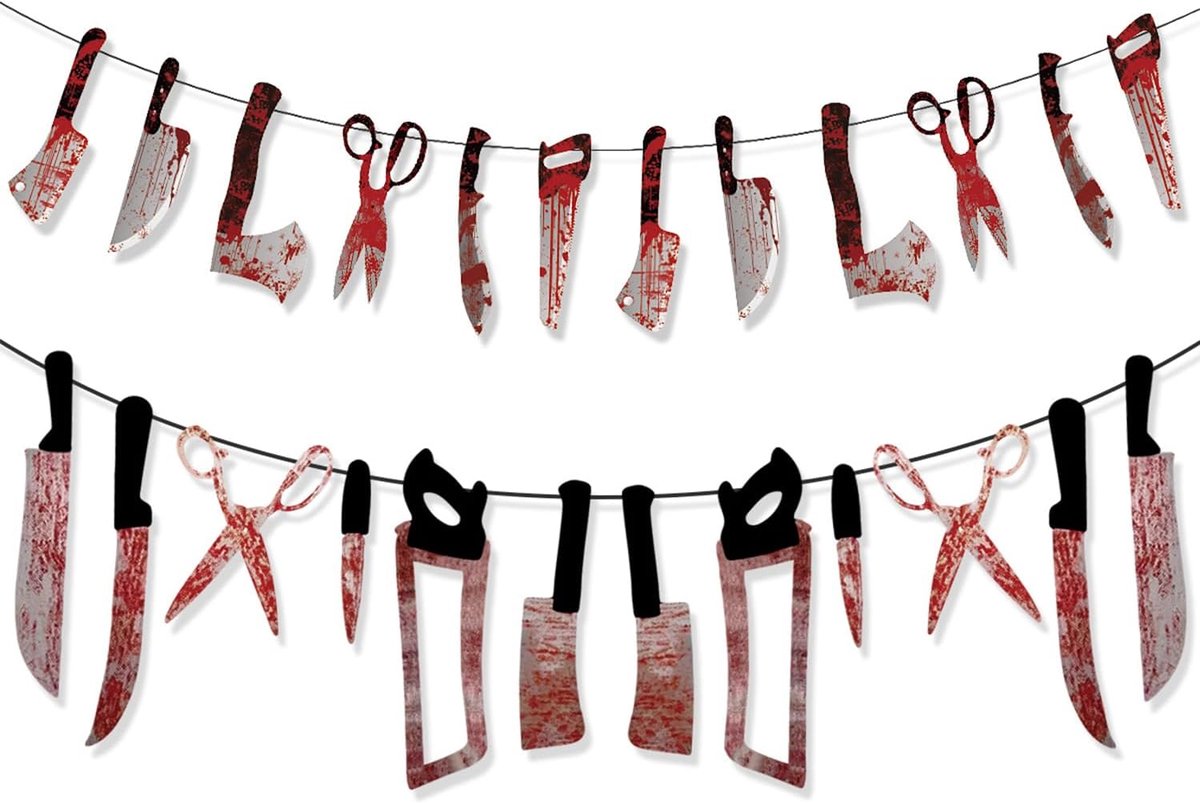 Horror-decoratieset voor Halloween met bloedige slinger - 1 stuk - ShopVlot