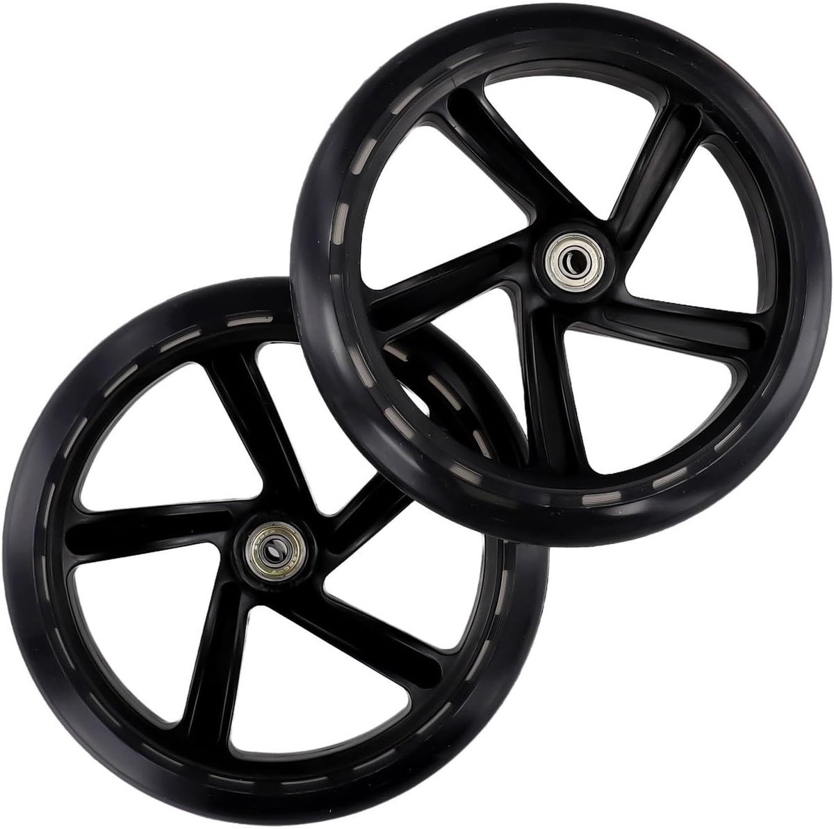 2pcs PU wheelset for scooters, roller skates and trolleys excellent grip and long lasting bearings (200mm*40mm - ShopVlot