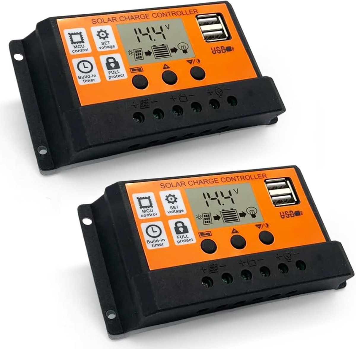 2 stuks 30 A 12 V 24 V zonne-laadregelaar: oplader controller zonnepaneel batterij intelligente zonne-regelaar PWM met - ShopVlot