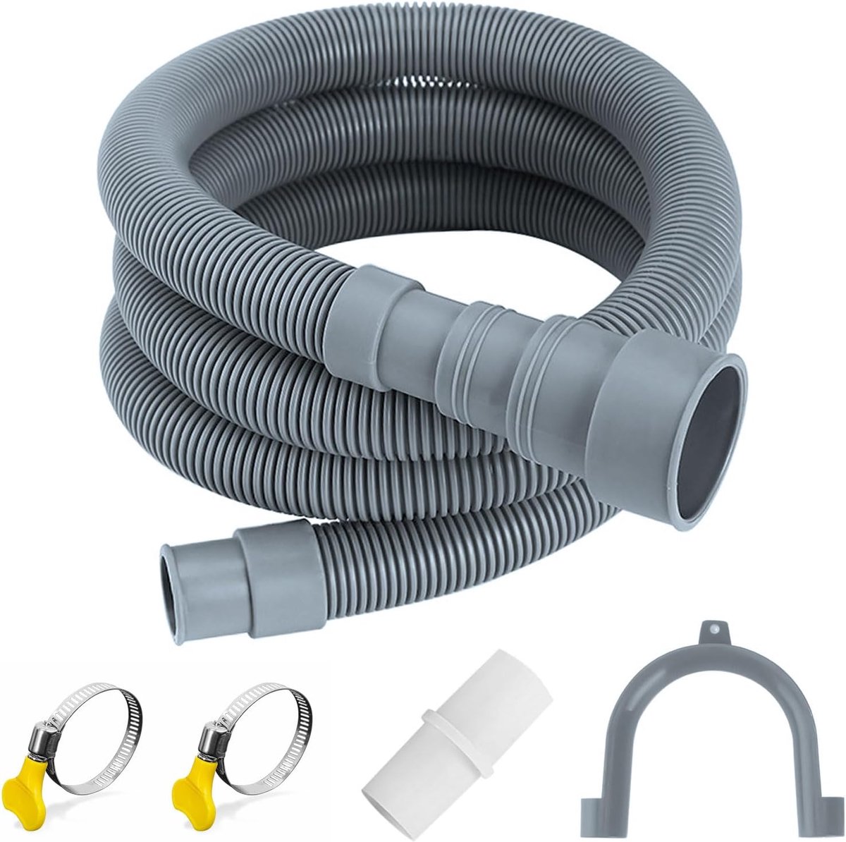 Washing machine hose extension, 1 m/1.5 m/2 m/3 m/4 m/5 m drain hose extension, drain washing machine double - ShopVlot