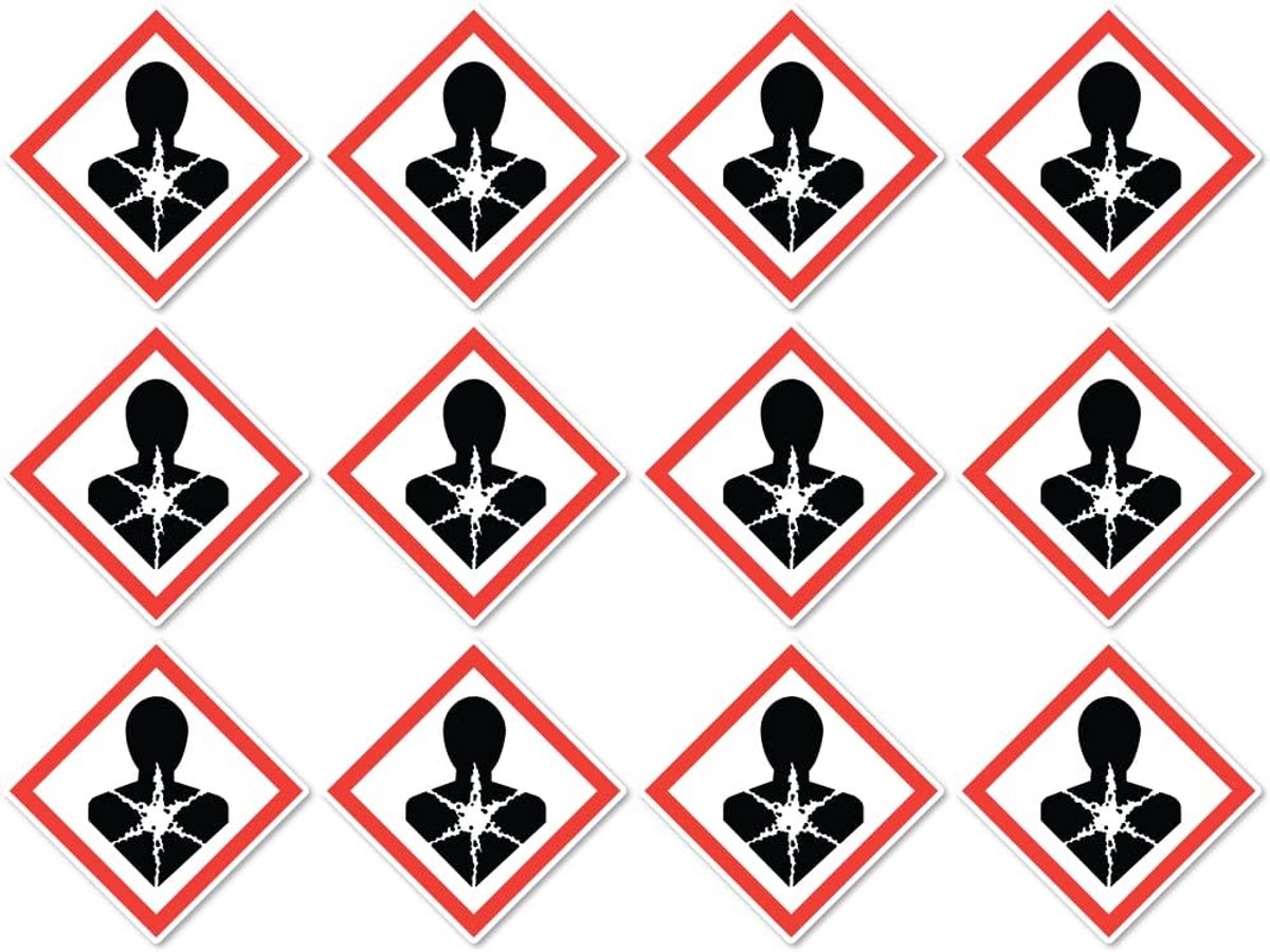Health harmful, hazard symbol: UN/GHS hazard icon - sticker: 2.5 cm, 12 pieces - ShopVlot