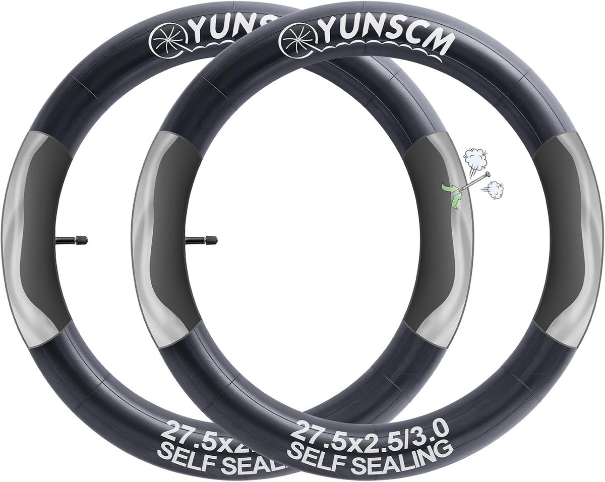 2 Pieces 27.5 Inch Self Closing Bicycle Tubes 27.5 x 2.5/3.0 AV32 mm Schrader Vavle Super Automatic Repair - ShopVlot