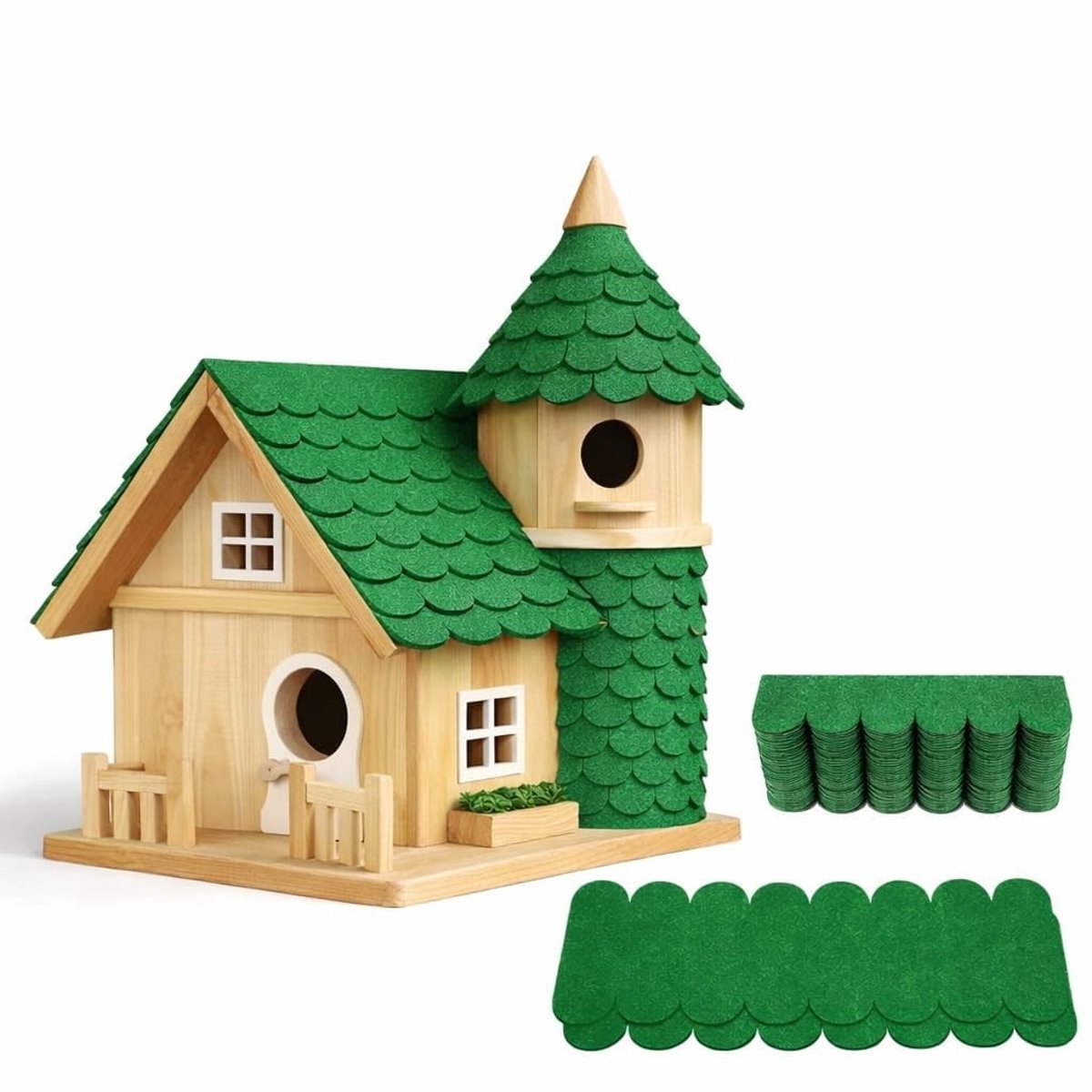 Groene zelfklevende daktegels - 21 stuks weerbestendig en vorstbestendig voor tuinhuis, schuur en modelbouwdecoratie