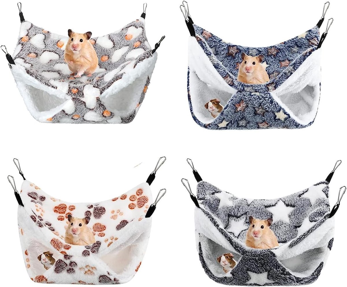Comfortabele Hangmat voor Kleine Dieren - Geschikt voor Cavia's, Fretten en Ratten - Dubbele Laag, Zacht en Kleurrijk Design