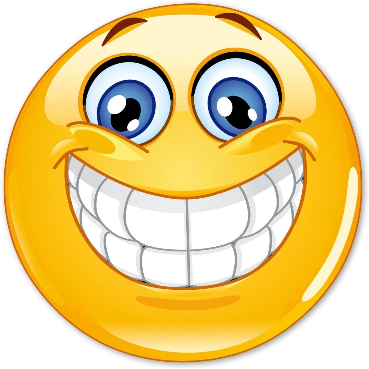 1 Smiley-sticker smile I kfz297 I rond Ø 15 cm I Emoticon sticker lachend voor laptop, deur, motorfiets, scooter, auto I weerbestendig