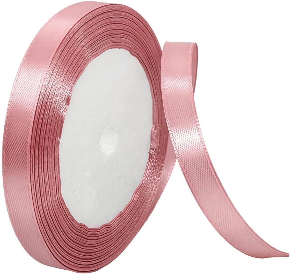 Pink Lint 10mm voor Cadeauverpakking 22M, Bean Pink Satijnen Lint 10mm Dik voor Ambachten Taart, Haarstrik, Polyester Lint Kerstdecoratie, Bruiloft Auto Decoratie