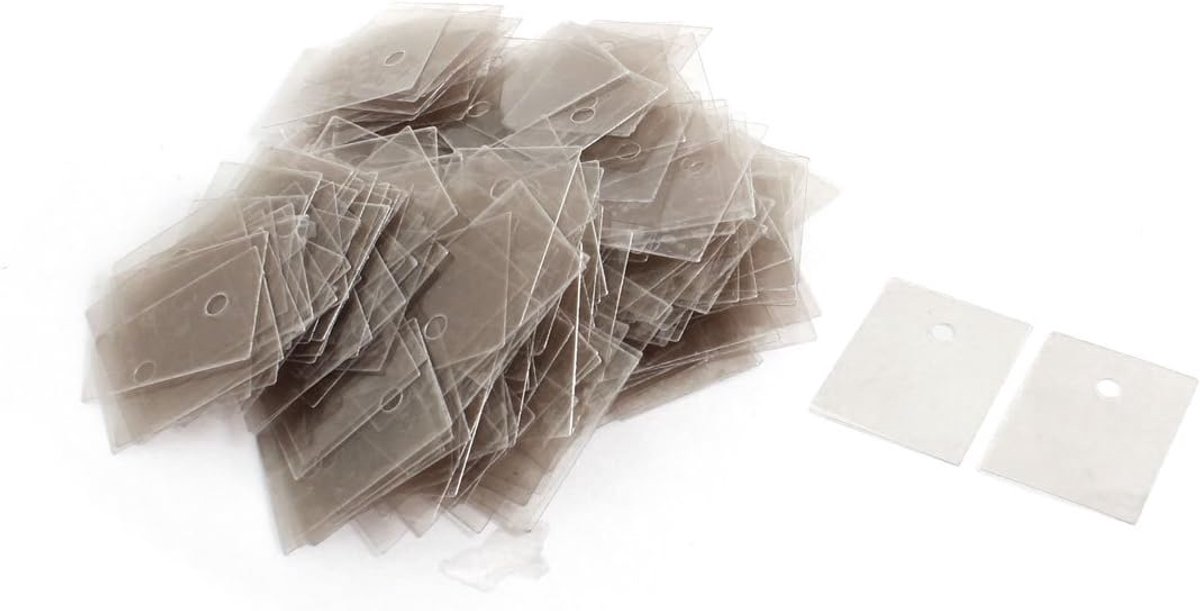 sourcing map 300 stuks mica platen mica folie isolatie voor reserveonderdelen 22 mm x 28 mm x 0,09 mm