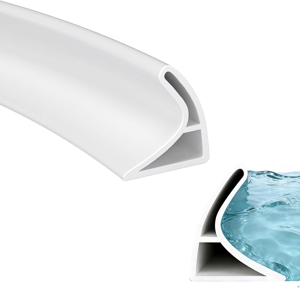 zelfklevend, 4,5 cm hoog, waterstopper, douche, siliconen waterstopper, douche, douchedrempel voor douchewand, keuken, 360° buigbaar, badkamervloerafdichting (3 cm x 4,5 cm)