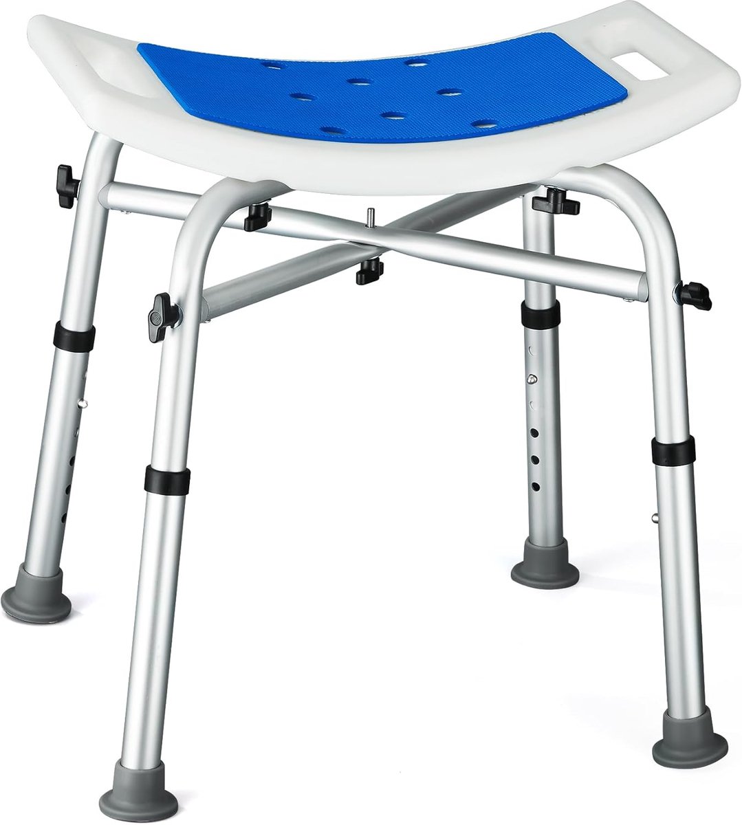 Douchekruk, in hoogte verstelbaar, badkamerstoel, antislip, belasting 180 kg, aluminium douchestoel, douchehulp voor ouderen, zwangere vrouwen